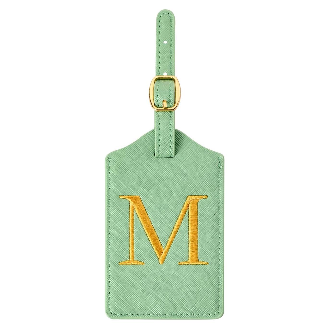 Etiqueta de Equipaje de Cuero PU CHOIEO con Inicial Bordada M