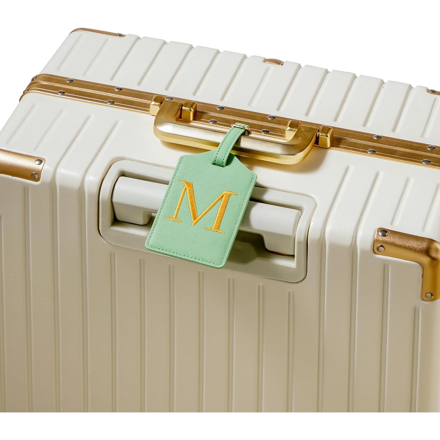 Etiqueta de Equipaje de Cuero PU CHOIEO con Inicial Bordada M