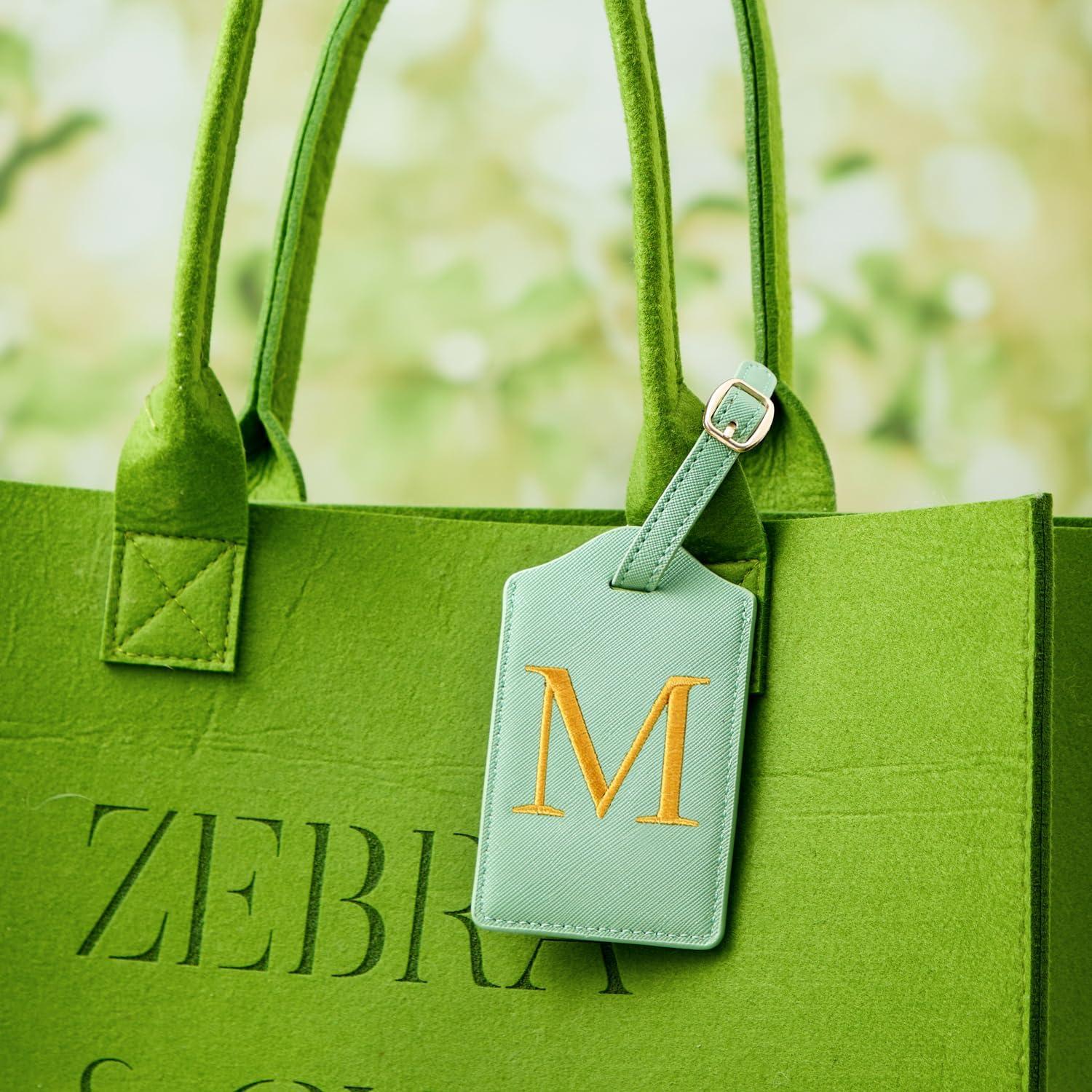 Etiqueta de Equipaje de Cuero PU CHOIEO con Inicial Bordada M