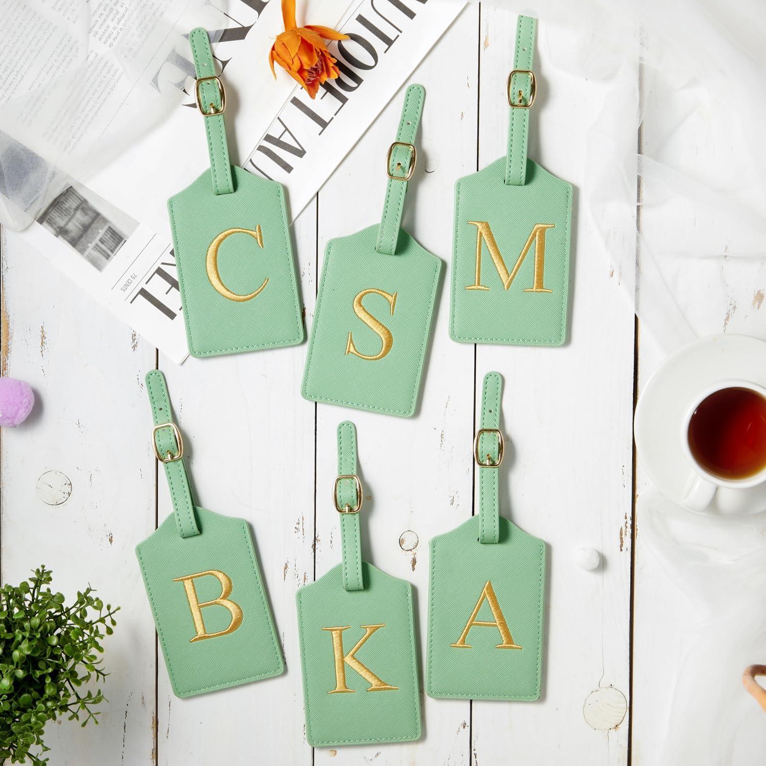 Etiqueta de Equipaje de Cuero PU CHOIEO con Inicial Bordada M