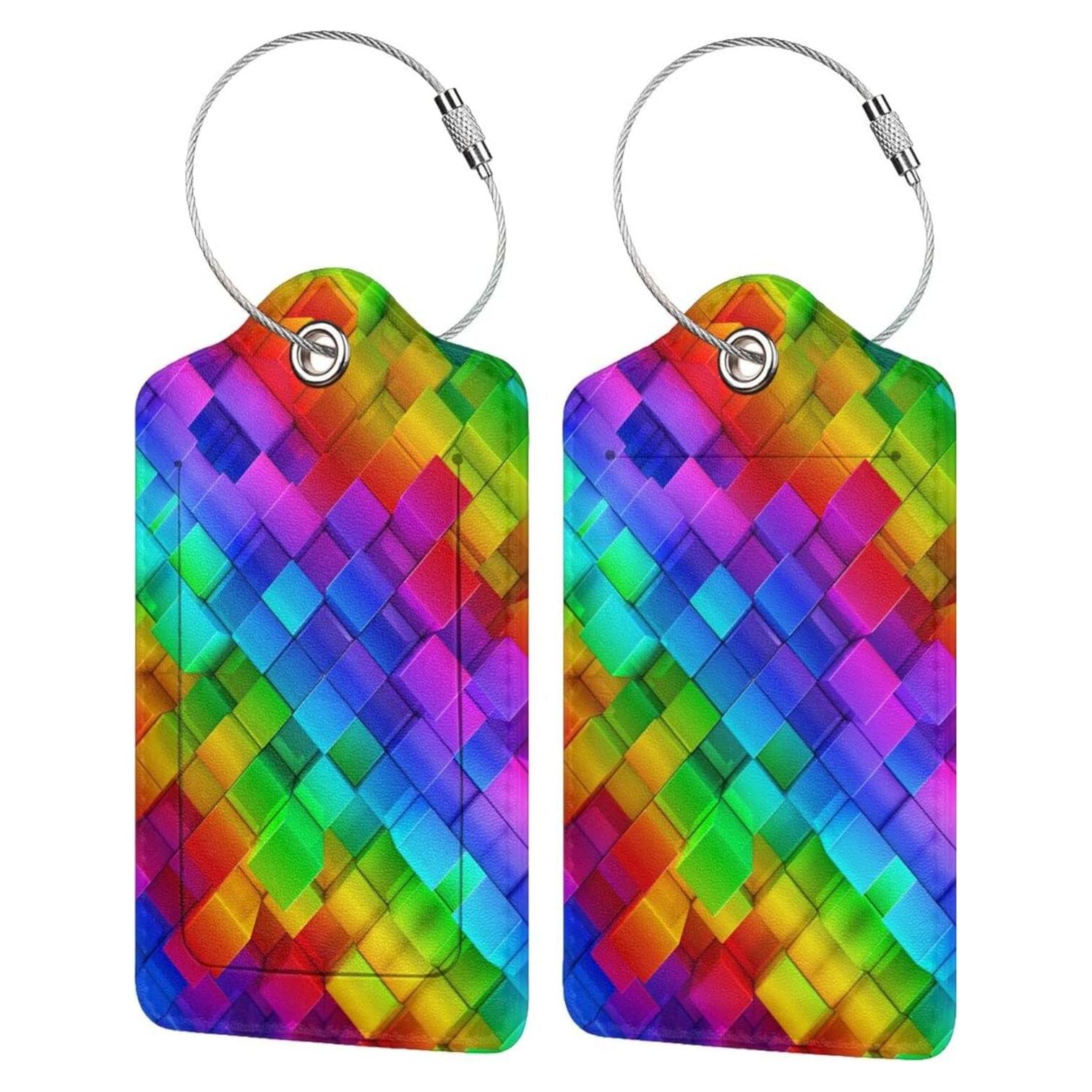 Etiquetas de Equipaje Coloridas SNAPMADE - 2 Pcs Cuero PU