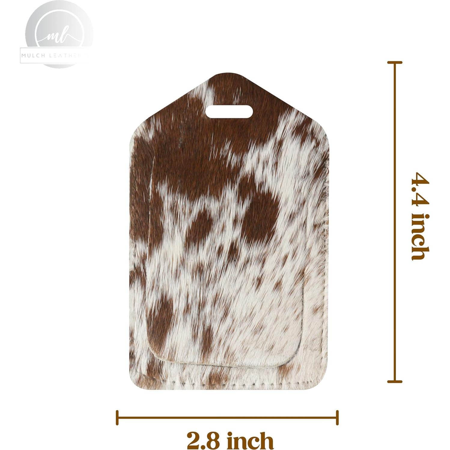 Etiqueta de Equipaje de Cuero Mulch - Paquete de 3, Pelo Arriba