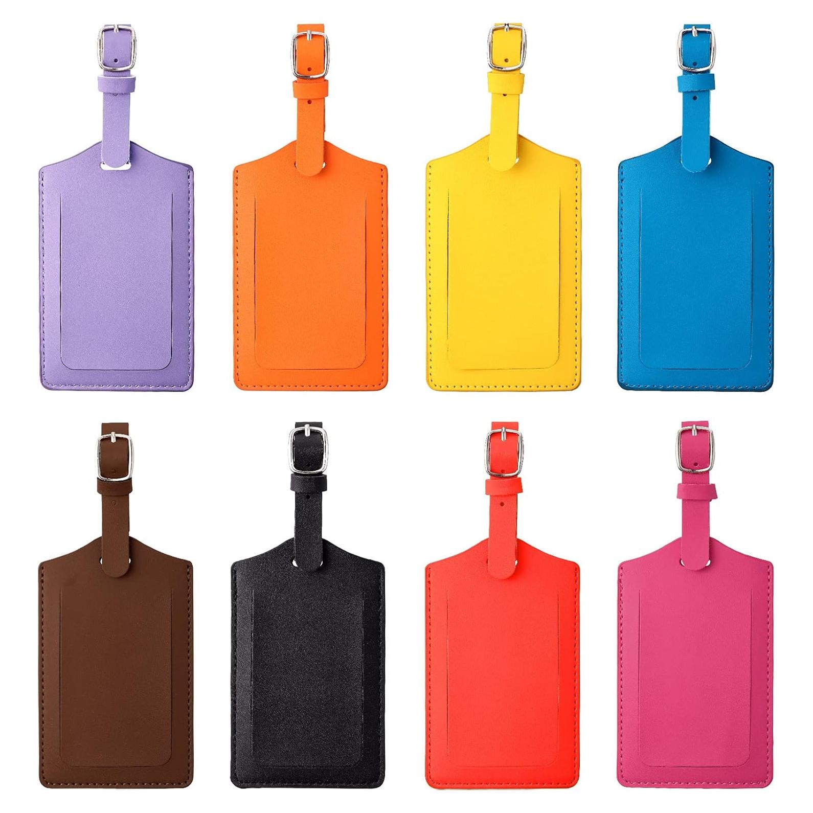 Etiquetas de Equipaje de Cuero PU Weewooday - 8 Piezas Multicolor