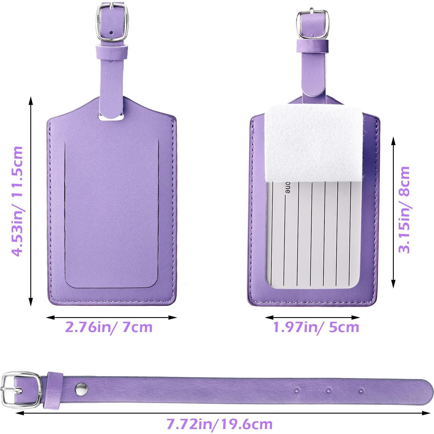 Etiquetas de Equipaje de Cuero PU Weewooday - 8 Piezas Multicolor