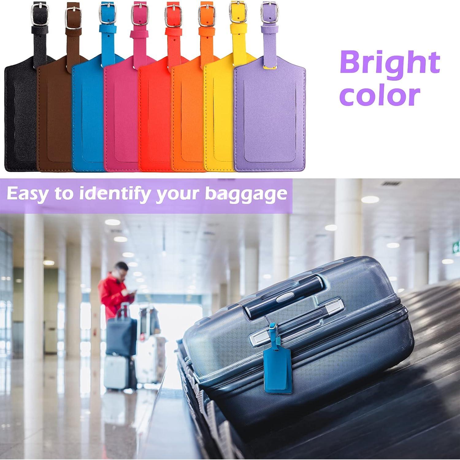 Etiquetas de Equipaje de Cuero PU Weewooday - 8 Piezas Multicolor