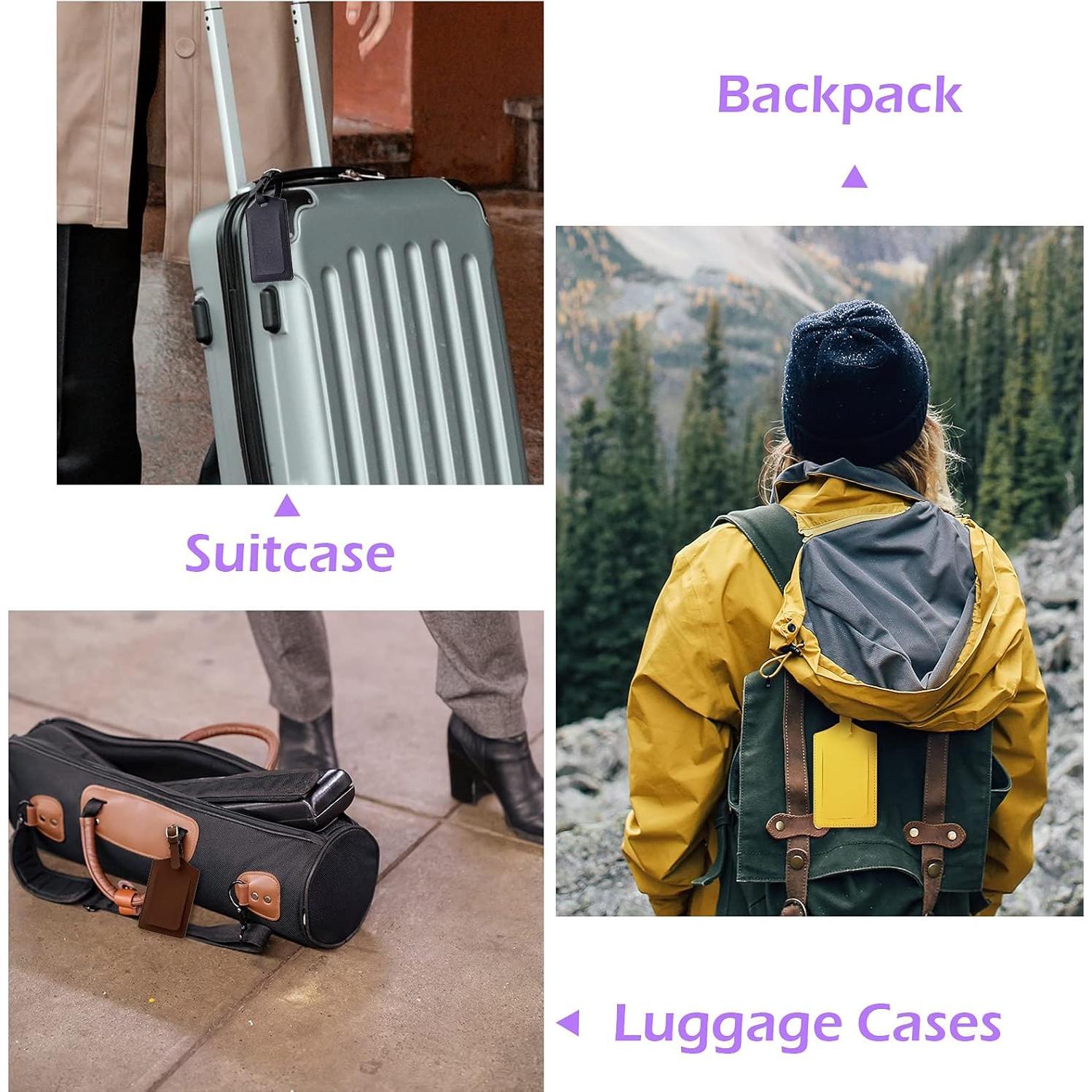 Etiquetas de Equipaje de Cuero PU Weewooday - 8 Piezas Multicolor