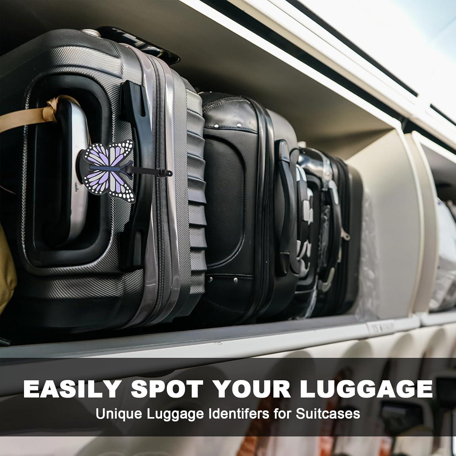 Etiquetas de Equipaje Moradas PKRFCJ 2PCS Silicona Mariposa