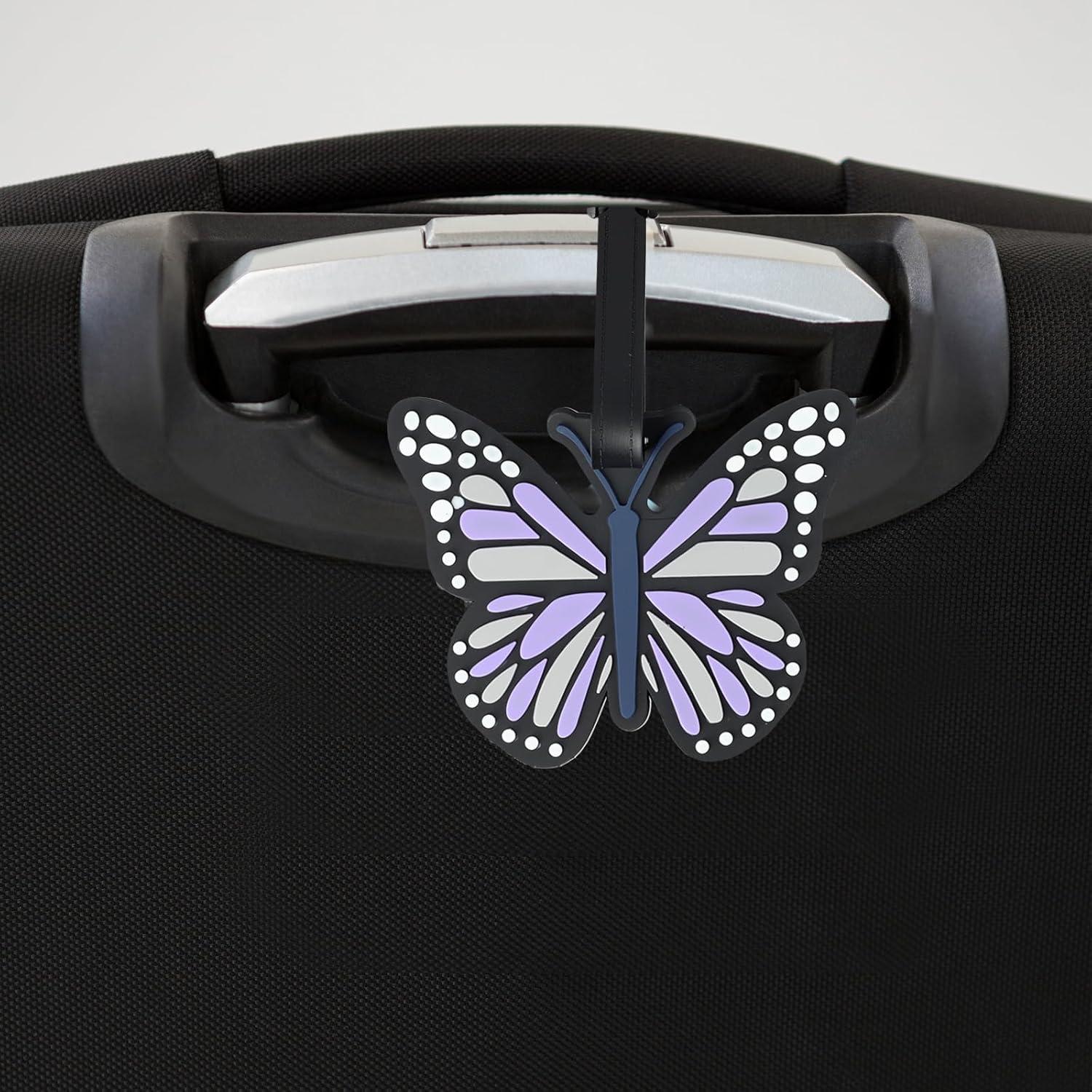 Etiquetas de Equipaje Moradas PKRFCJ 2PCS Silicona Mariposa