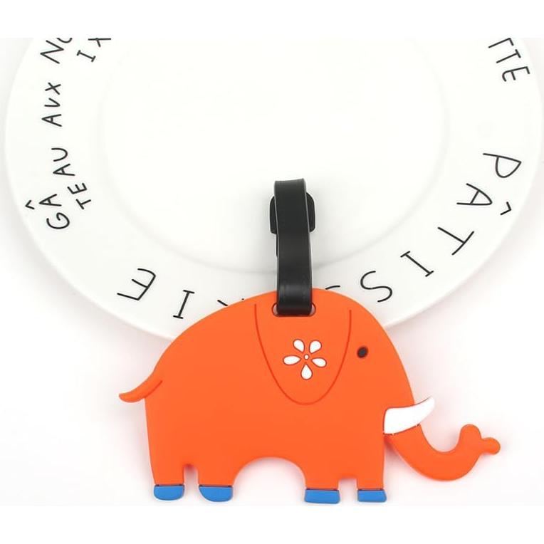 Etiqueta de Equipaje de Silicona QFSH Color Elefante Ajustable