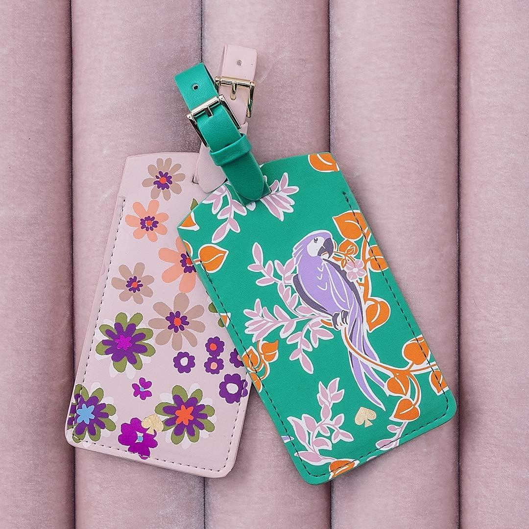 Etiqueta de Equipaje de Cuero Vegano Kate Spade Rosa Floral