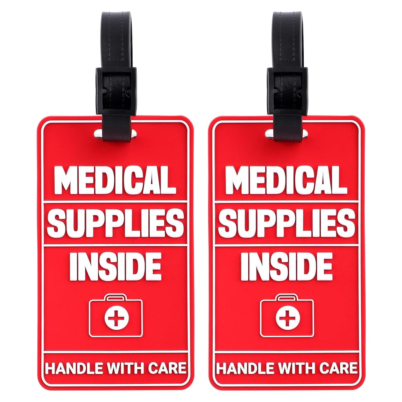 Etiquetas de Suministros Médicos Tinoaly 2 Piezas PVC Rojo