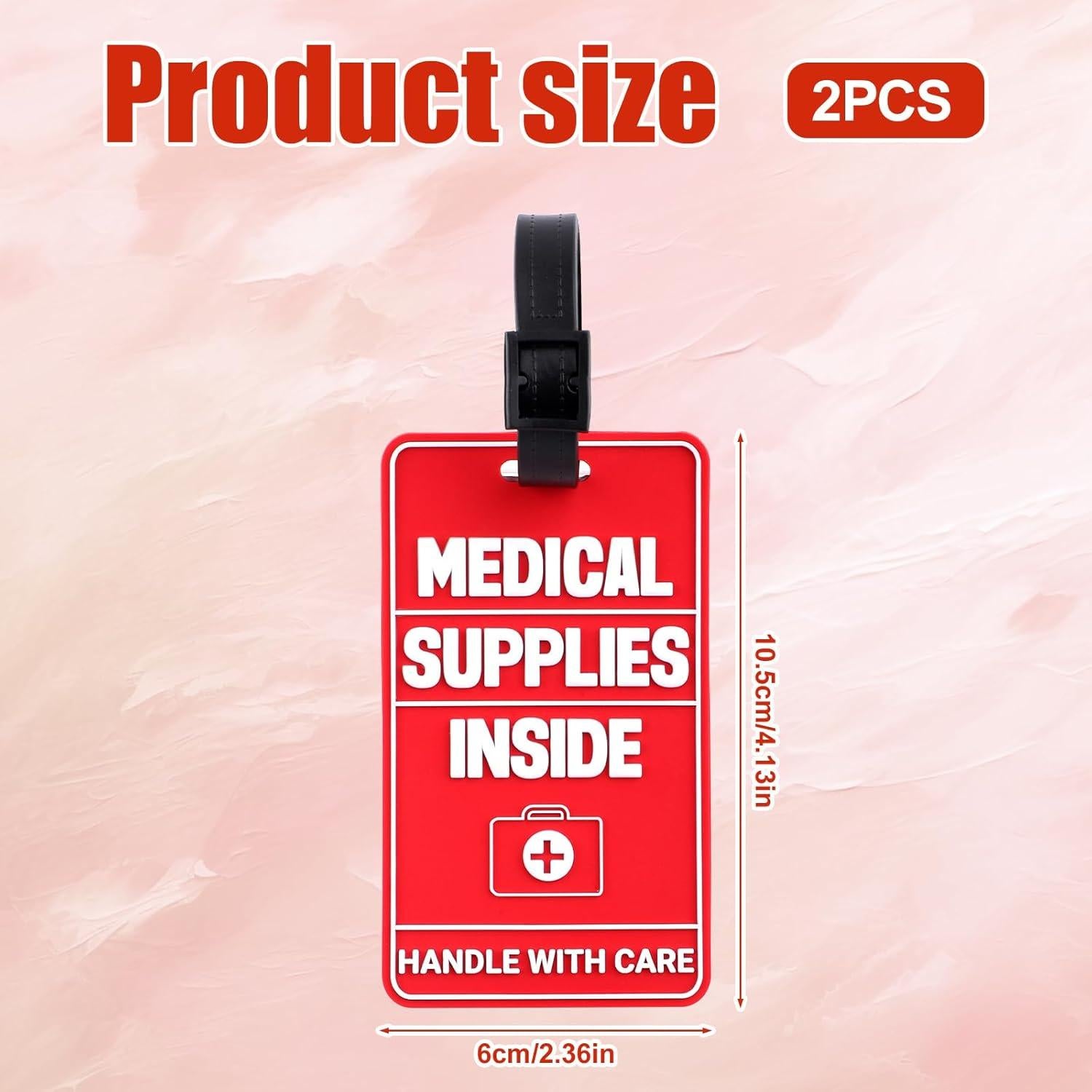 Etiquetas de Suministros Médicos Tinoaly 2 Piezas PVC Rojo