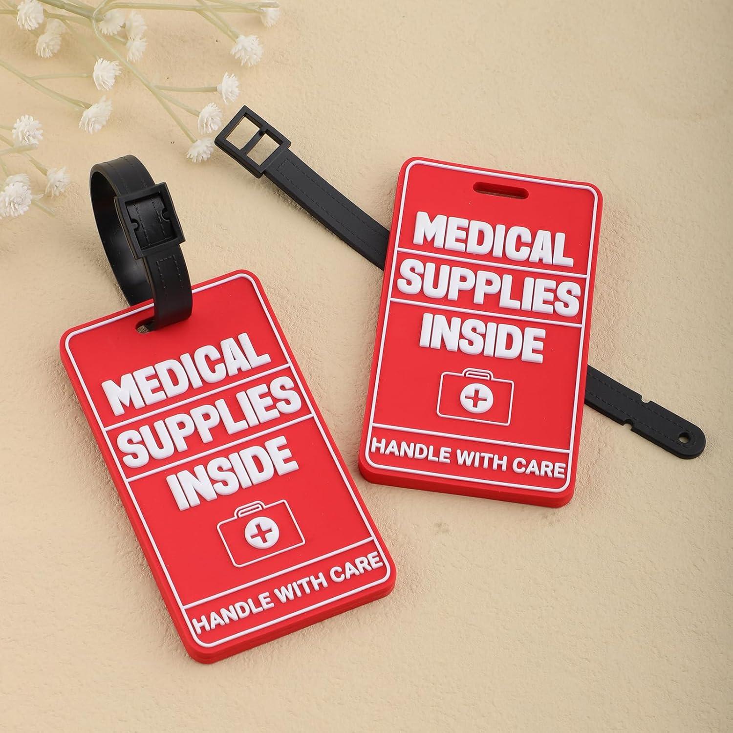 Etiquetas de Suministros Médicos Tinoaly 2 Piezas PVC Rojo