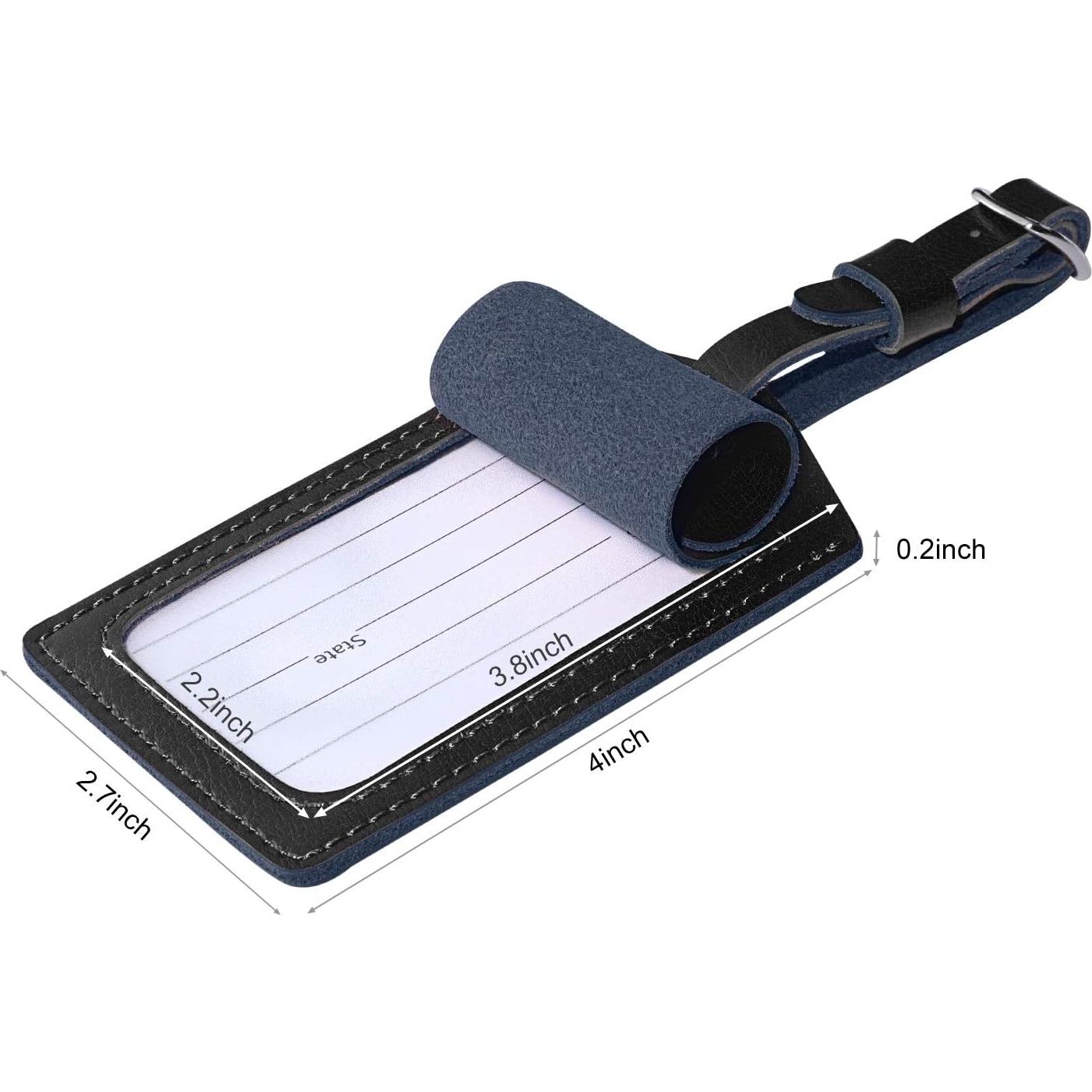 Etiquetas de Equipaje de Cuero S-ZONE ID Set de 2 Piezas