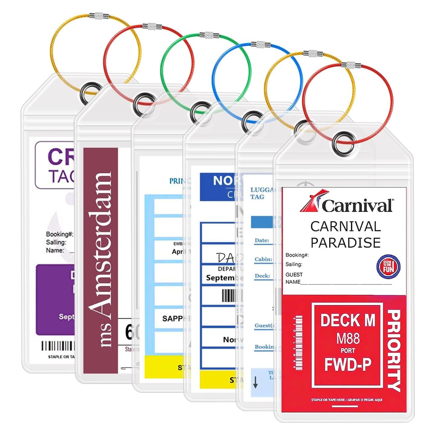 6 Etiquetas de Equipaje Transparentes HONIZER para Cruceros
