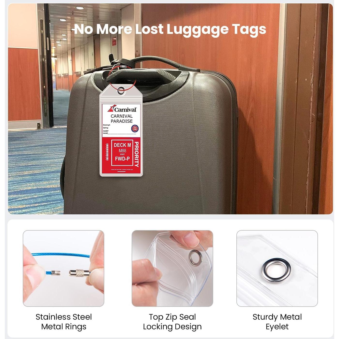 6 Etiquetas de Equipaje Transparentes HONIZER para Cruceros