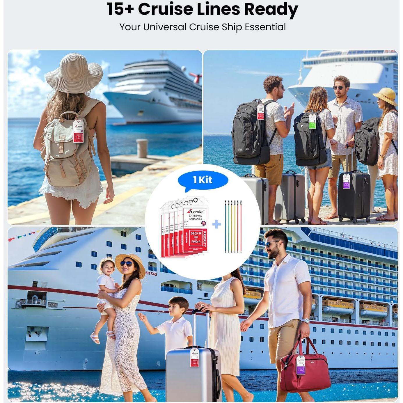 6 Etiquetas de Equipaje Transparentes HONIZER para Cruceros