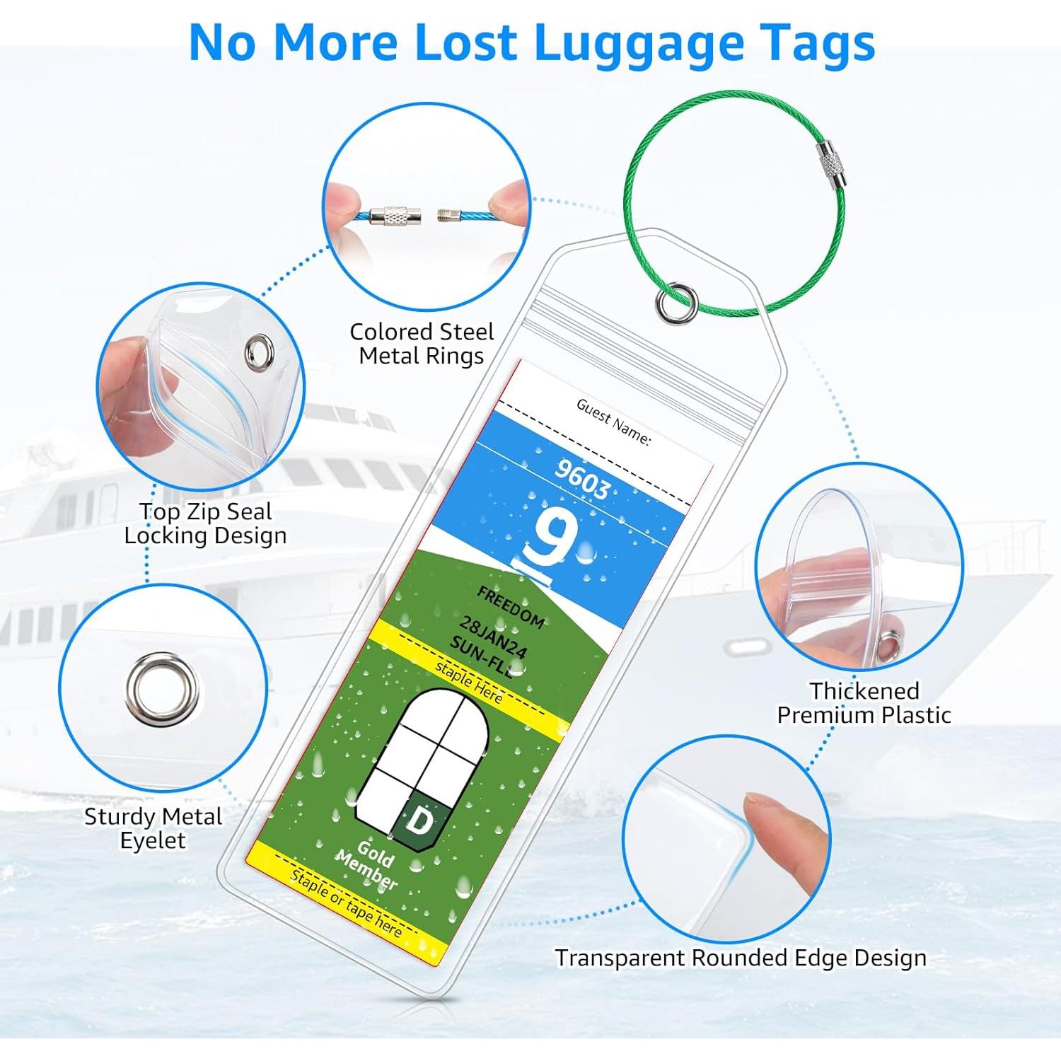 5 Soportes de Etiquetas de Equipaje FUNMCAN para Cruceros 2024-2025