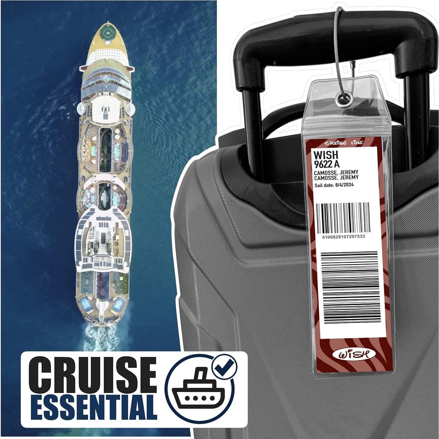 Etiquetas de Equipaje para Crucero Disney Cruise On - Paquete de 4