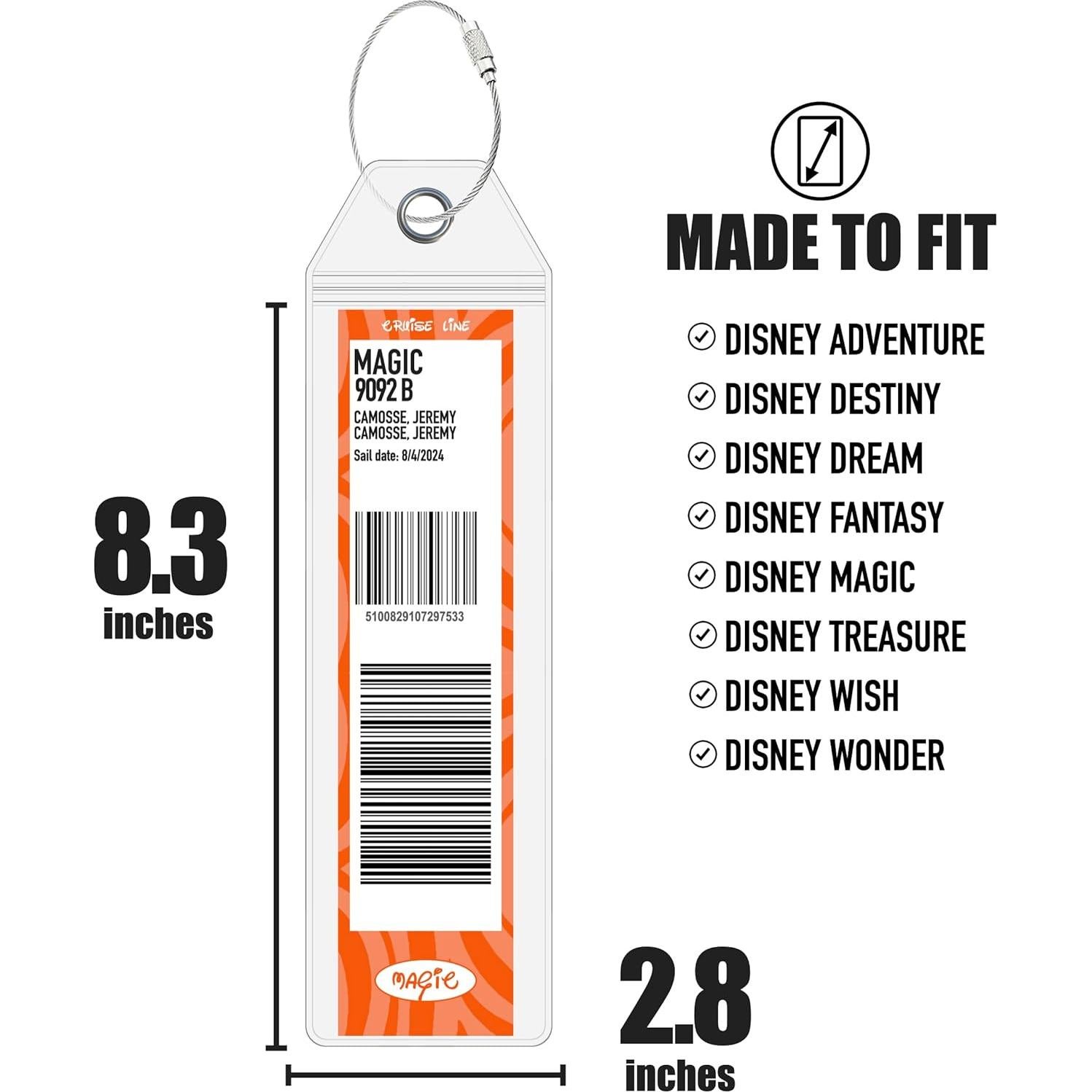 Etiquetas de Equipaje para Crucero Disney Cruise On - Paquete de 4