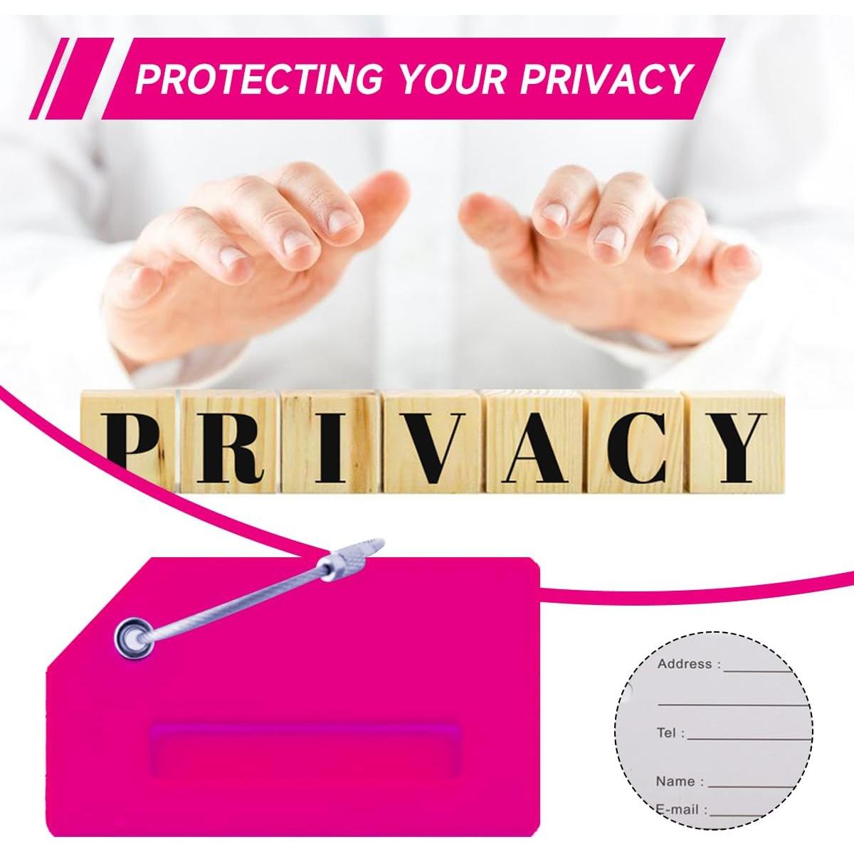 Etiquetas de Equipaje CPCOIN 2 Pack Silicona Rosa Personalizables