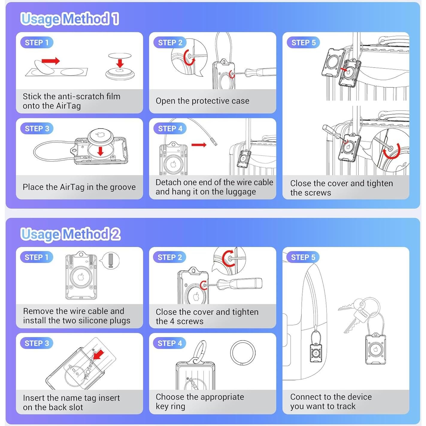 Soporte de Etiqueta de Equipaje PROfezzion con Tarjetas - Negro