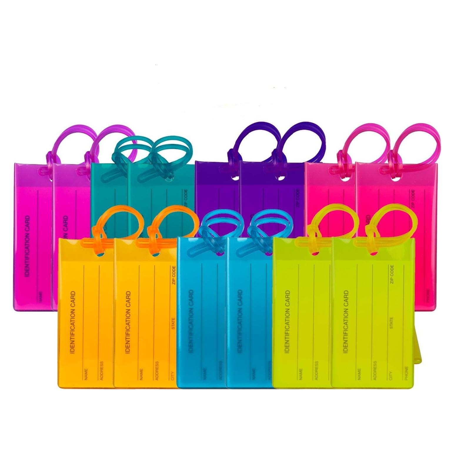 14 Etiquetas de Equipaje TravelMore Silicona PVC Colores Variados