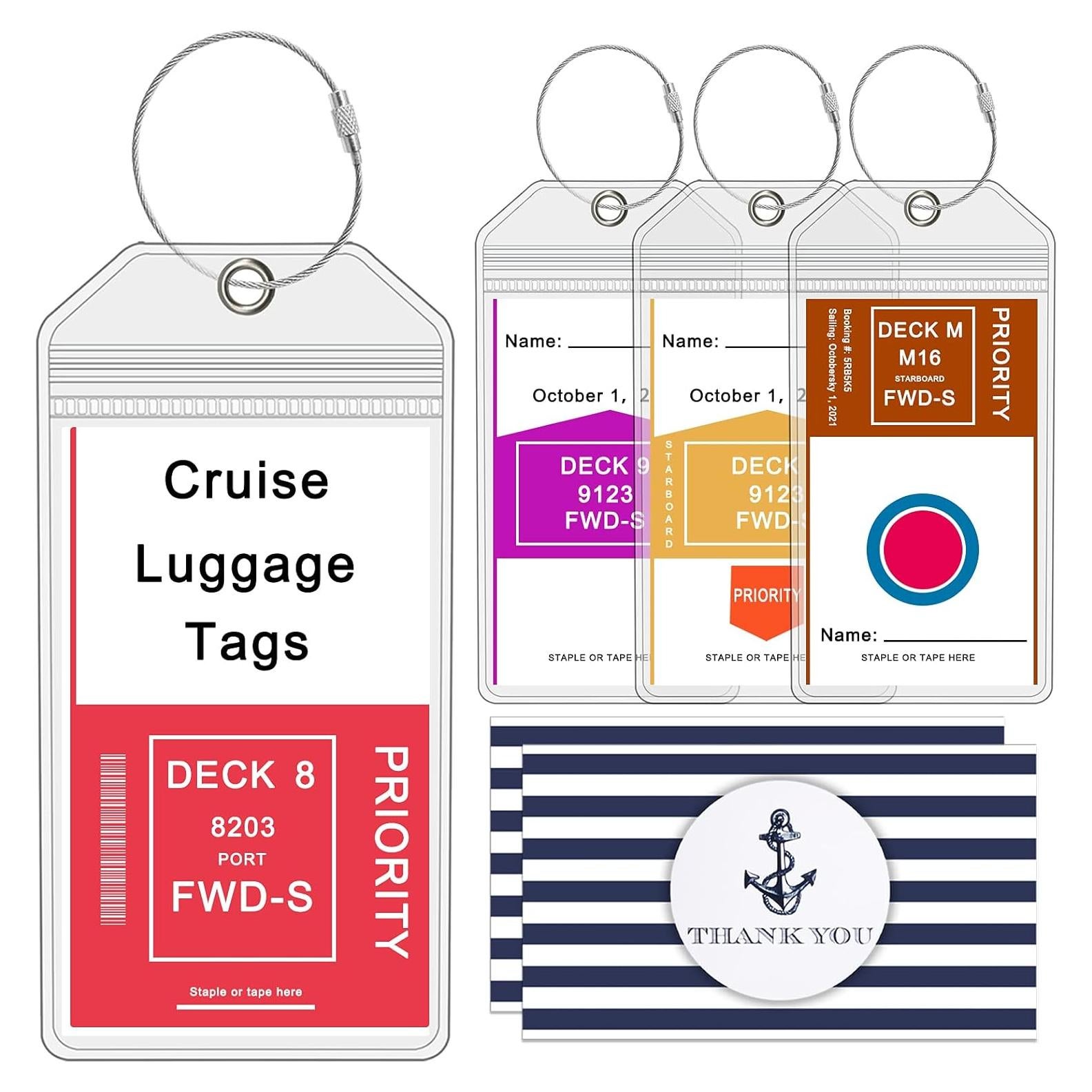 Soportes de Etiquetas de Equipaje CruiSeaU 4 Pzs para Cruceros