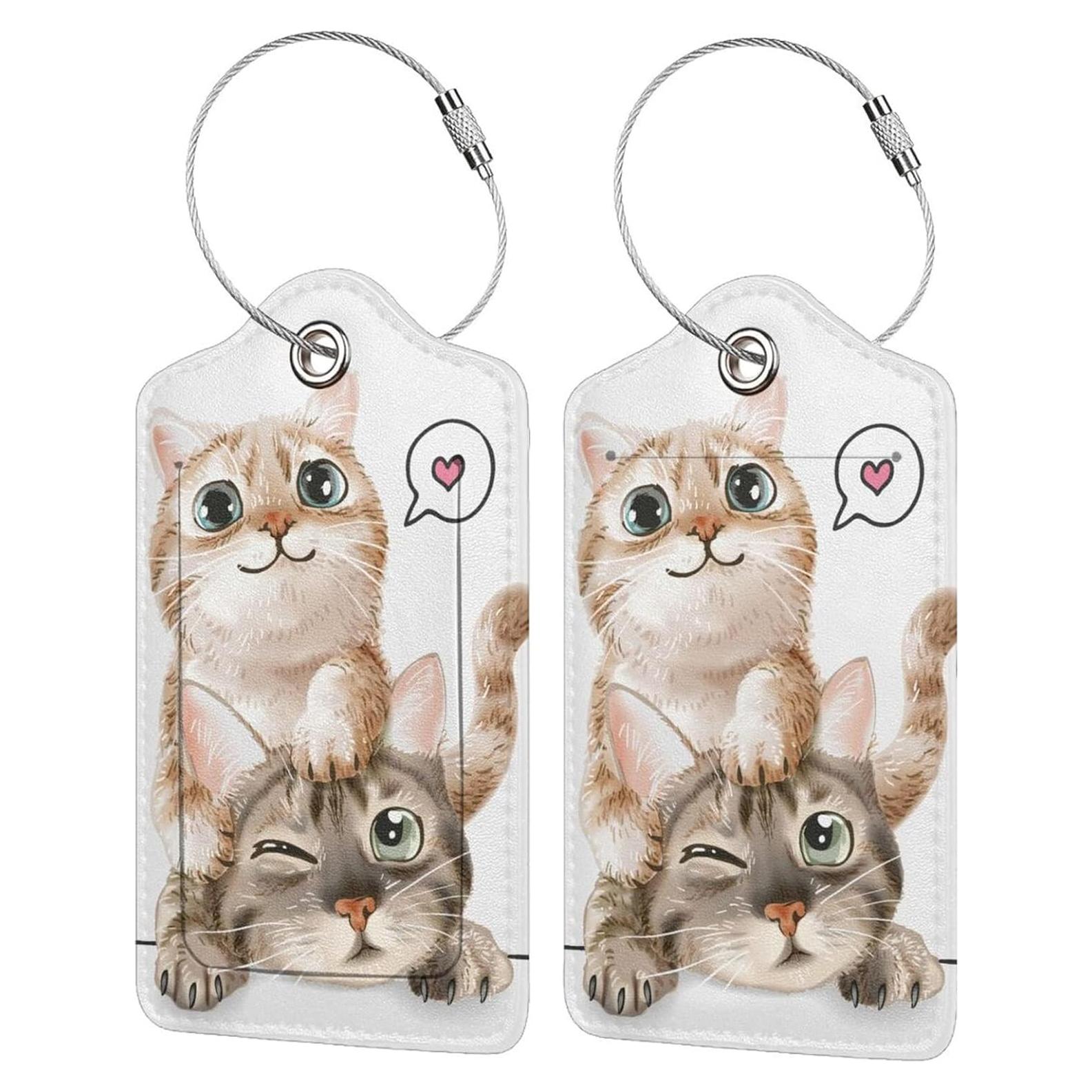 Juego de 2 Etiquetas de Equipaje SNAPMADE Gato 11.6x7.3cm