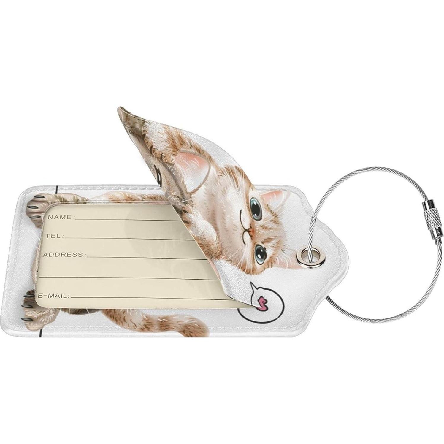 Juego de 2 Etiquetas de Equipaje SNAPMADE Gato 11.6x7.3cm