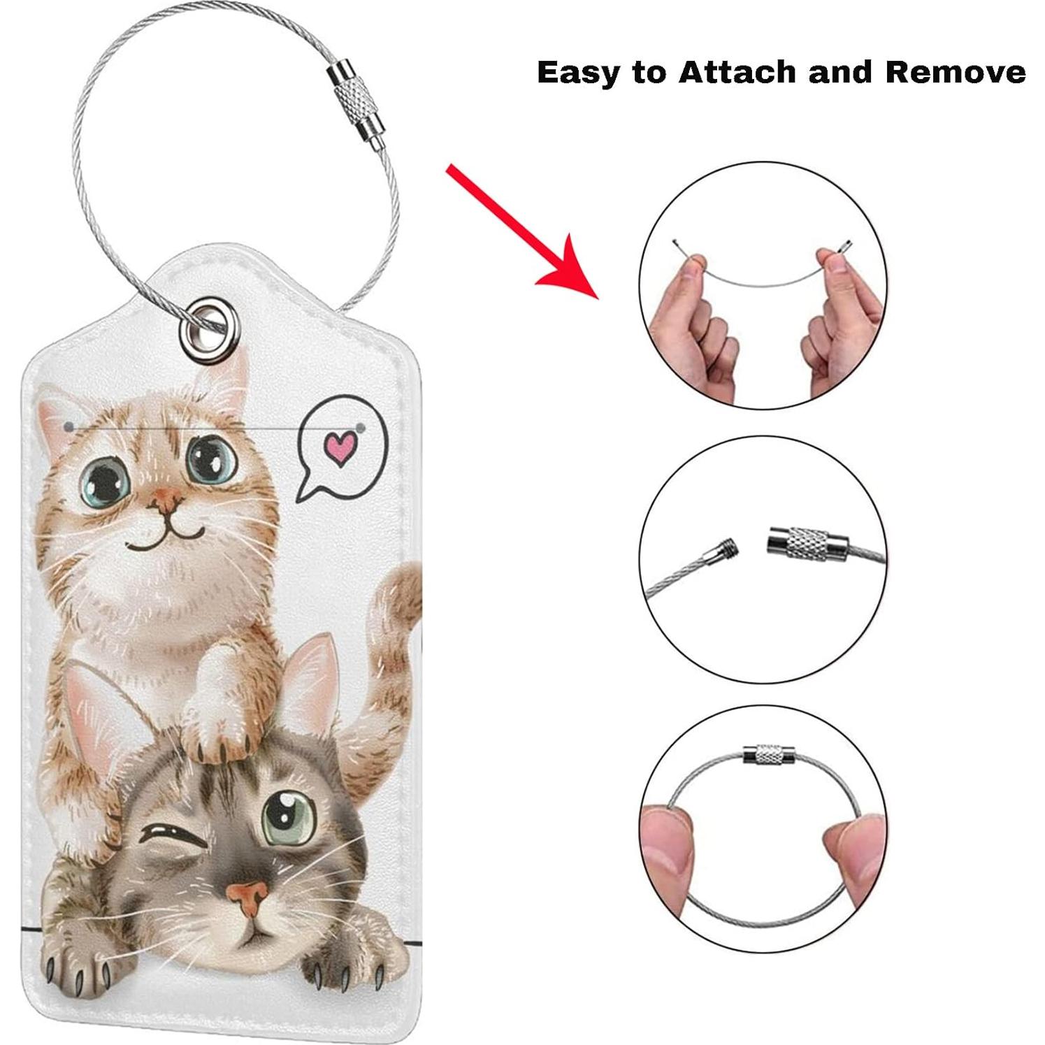 Juego de 2 Etiquetas de Equipaje SNAPMADE Gato 11.6x7.3cm