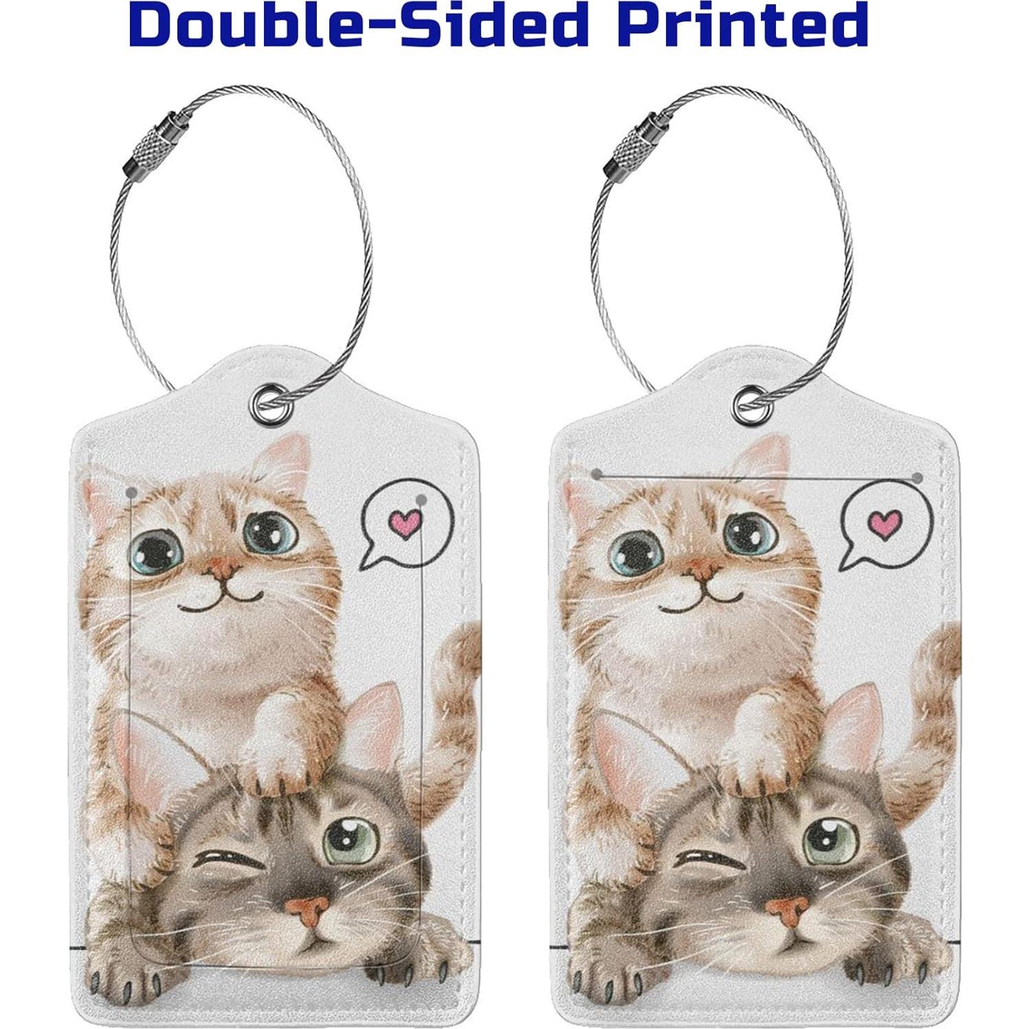 Juego de 2 Etiquetas de Equipaje SNAPMADE Gato 11.6x7.3cm