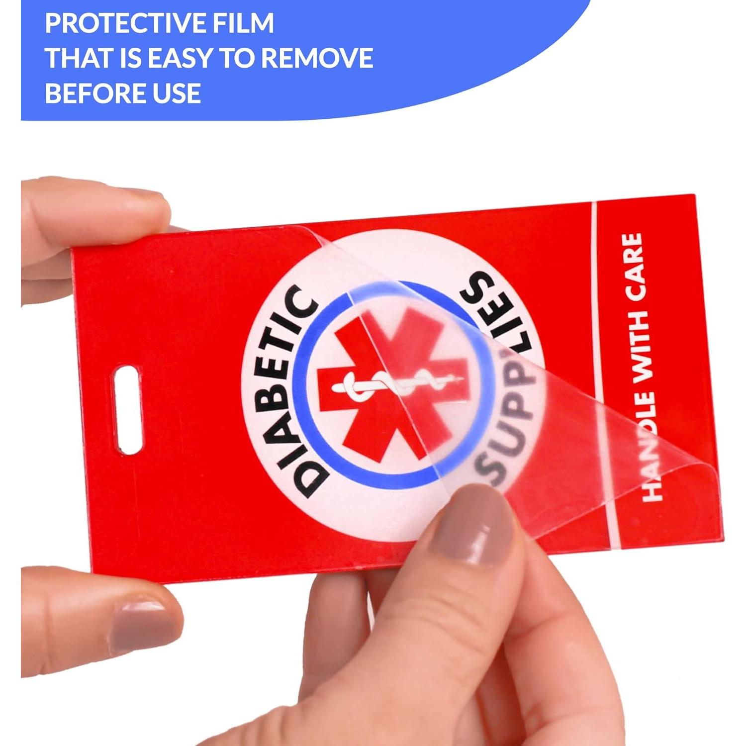 Etiqueta de Equipaje ID Diabéticos Resway - Rojo 12.7x7.6cm