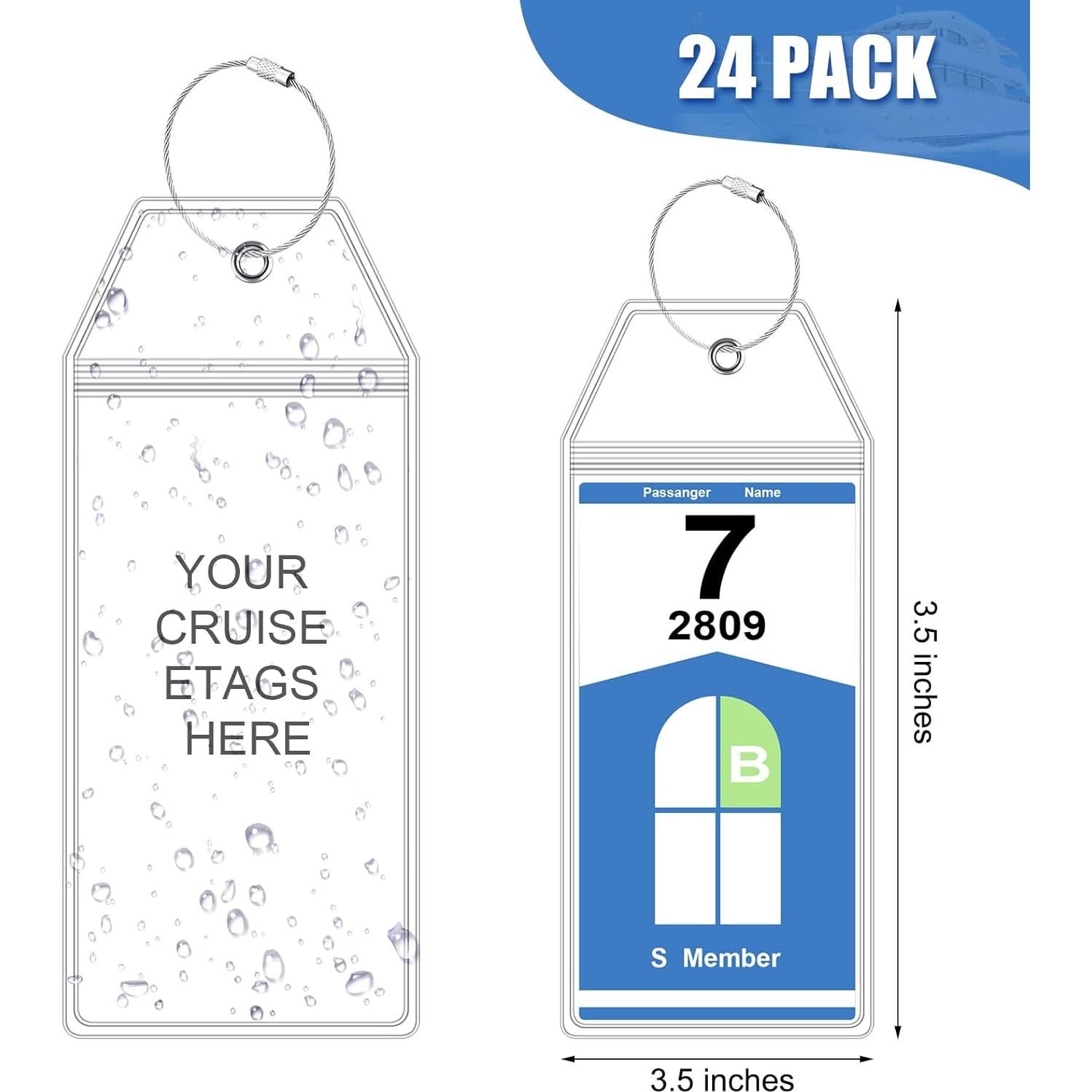 Woanger 24 Etiquetas de Equipaje Impermeables para Crucero 19x8.9cm