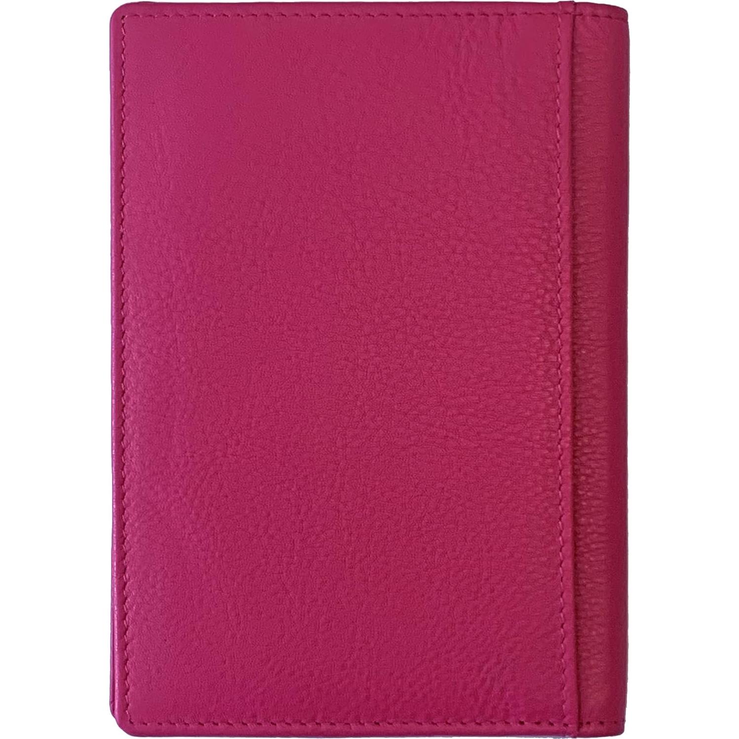 Billetera de Pasaporte de Cuero RFID Rosa Brillante Personalizada