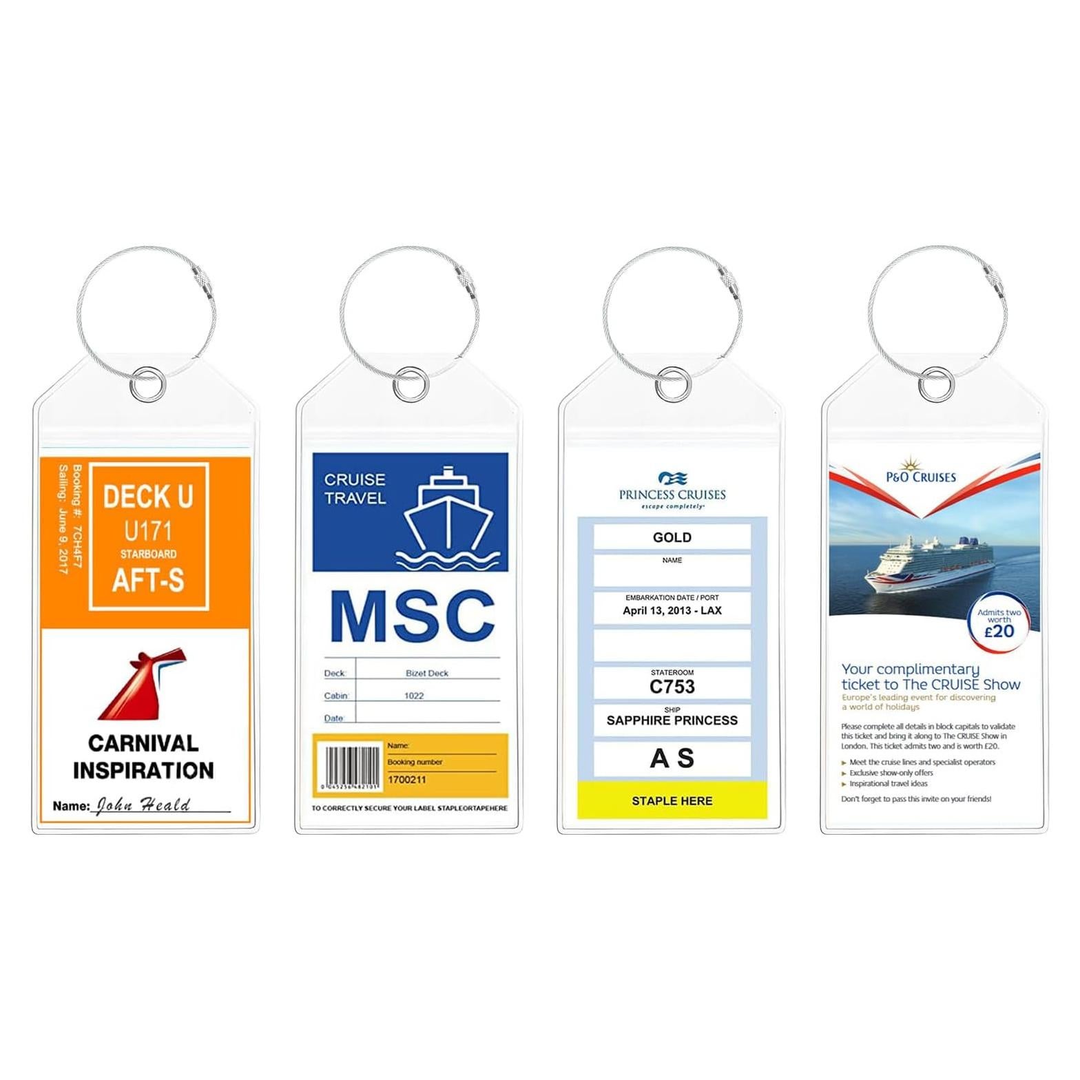 Etiquetas de Equipaje de Crucero NTONPOWER 4 Pack Impermeables