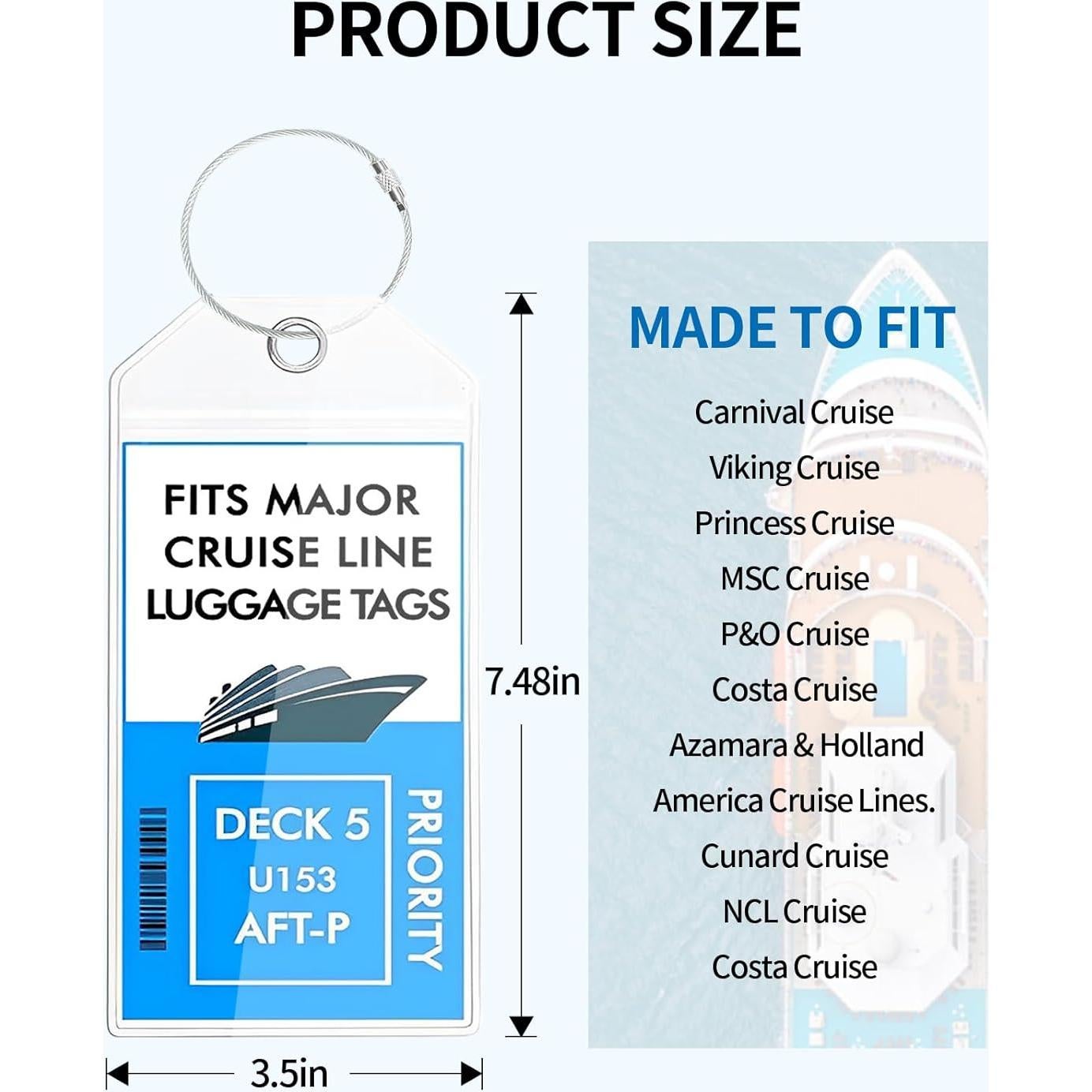 Etiquetas de Equipaje de Crucero NTONPOWER 4 Pack Impermeables