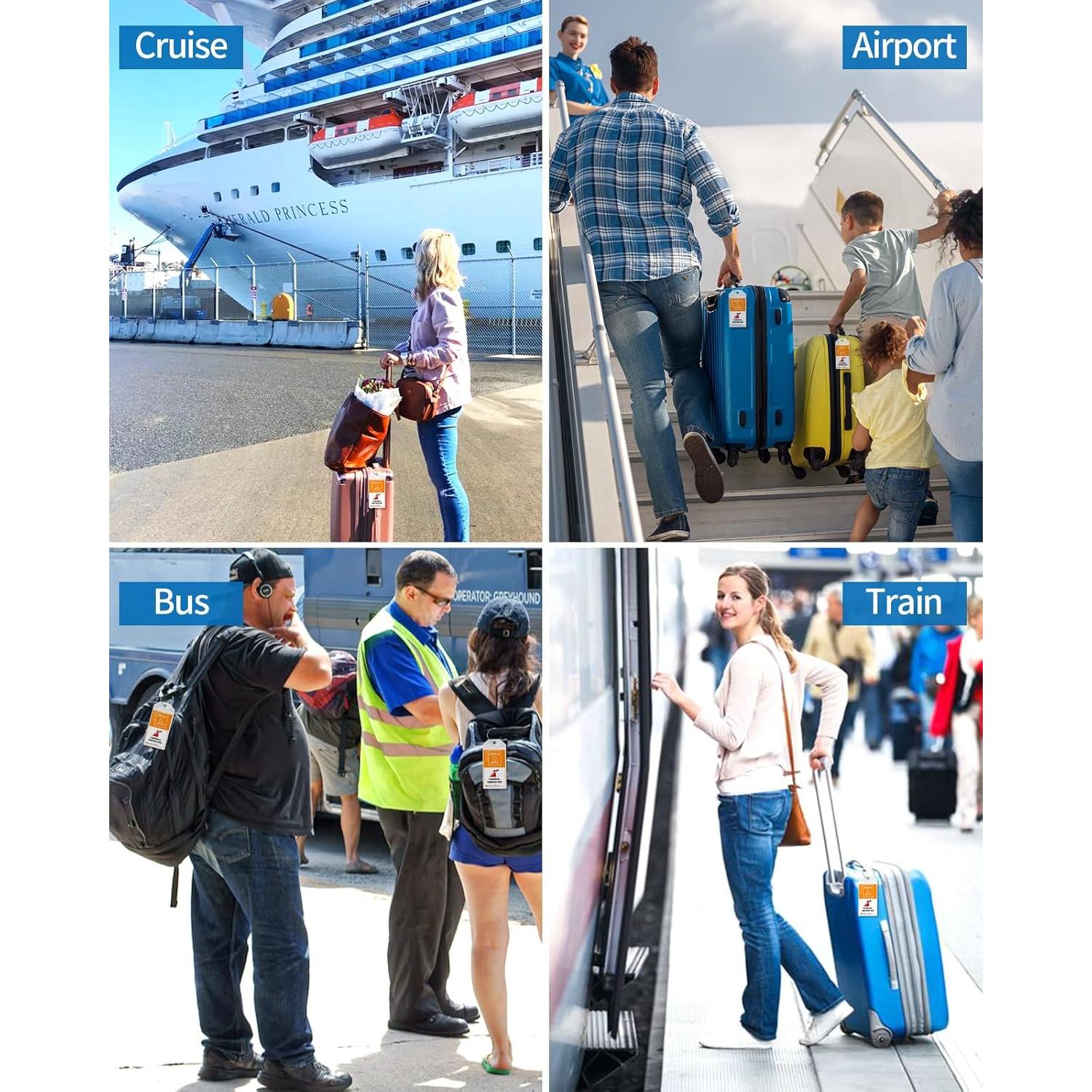 Etiquetas de Equipaje de Crucero NTONPOWER 4 Pack Impermeables