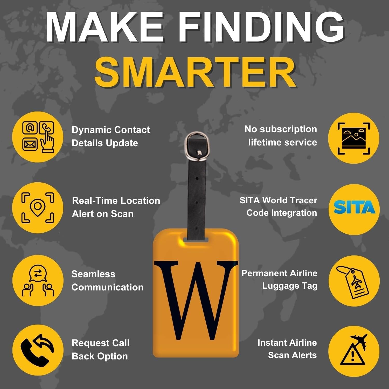 Etiquetas de Equipaje Tag8 2 Pack ID con Recuperación Global W