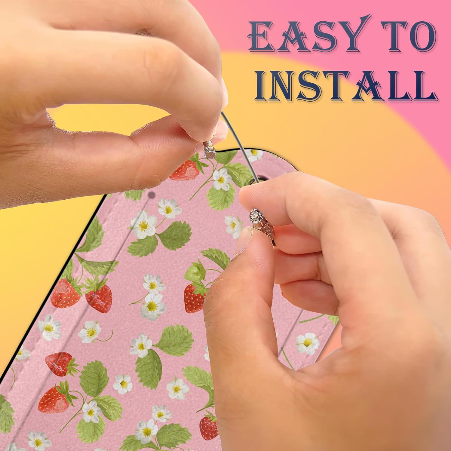 Etiquetas de Equipaje Smoaffly 2 Piezas Flor Rosa Cuero