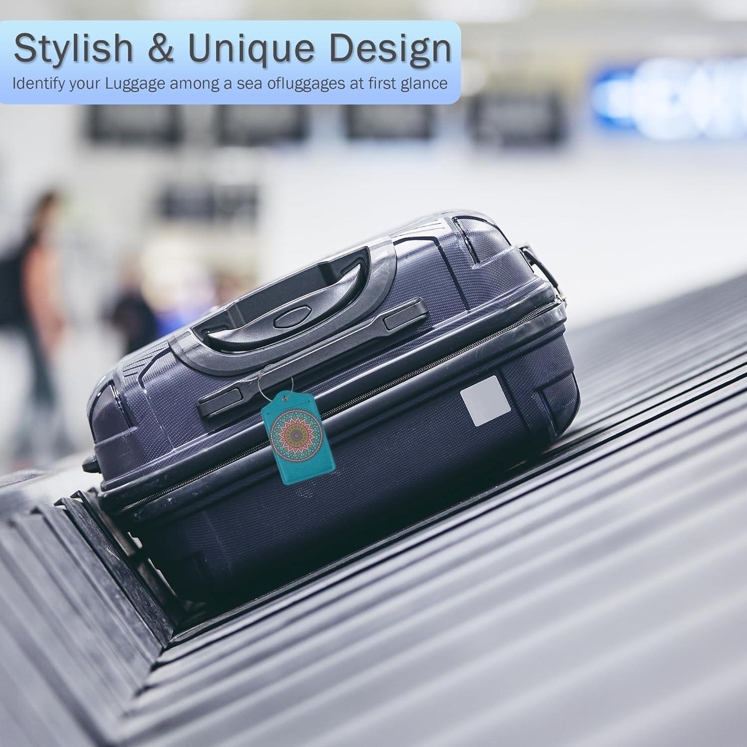 Etiquetas de Equipaje QOSEIEN Mandala Floral - Juego de 2