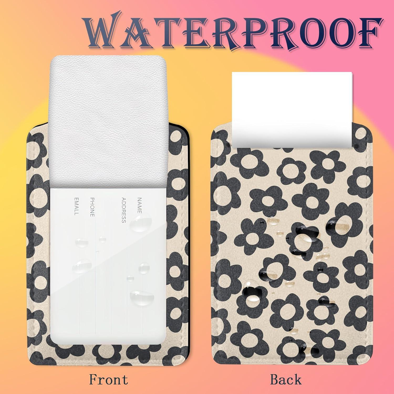 Etiquetas de Equipaje Smoaffly 2 Piezas Cuero Sintético Flor Negra