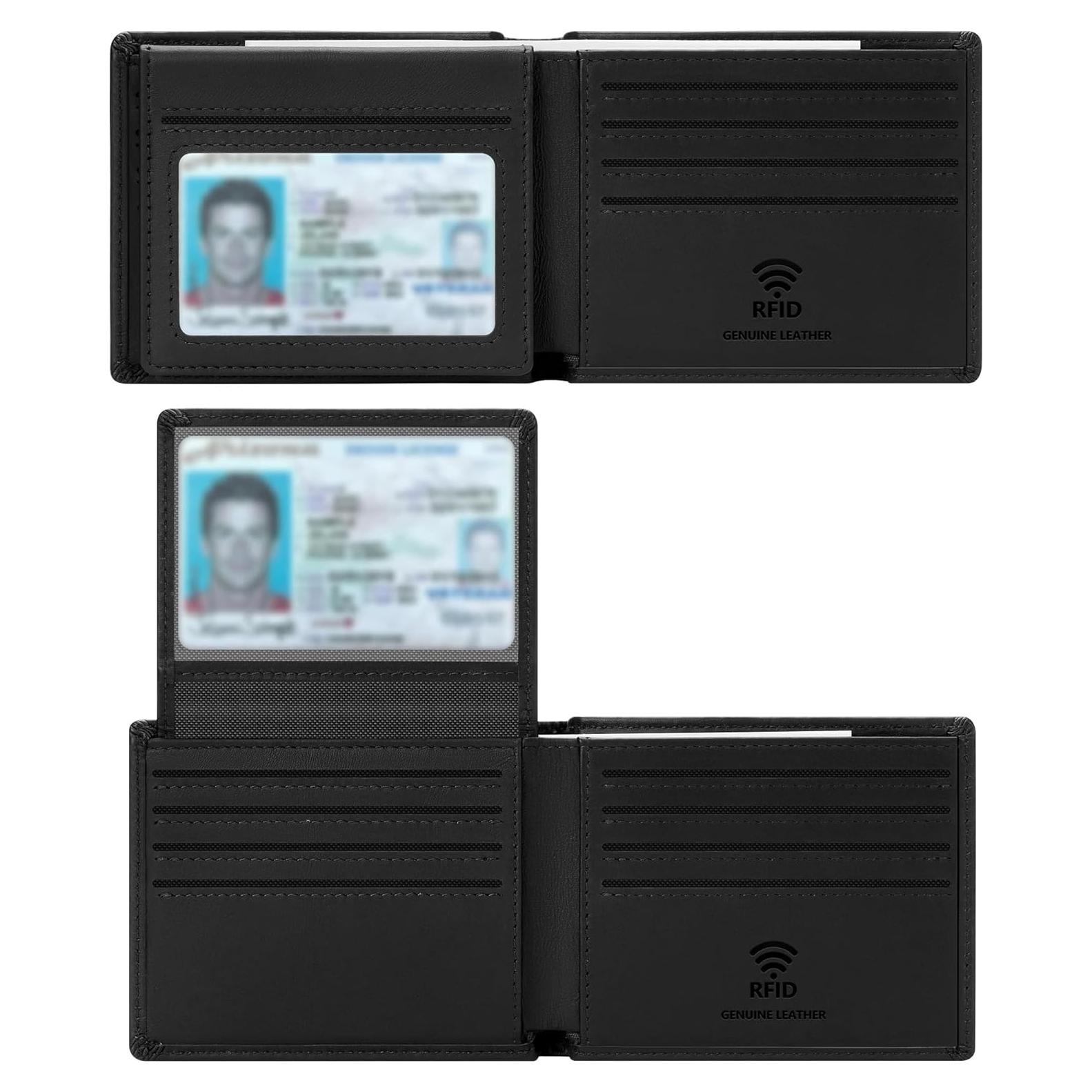 Cartera de Cuero Genuino Travelambo para Hombres - Bifold RFID