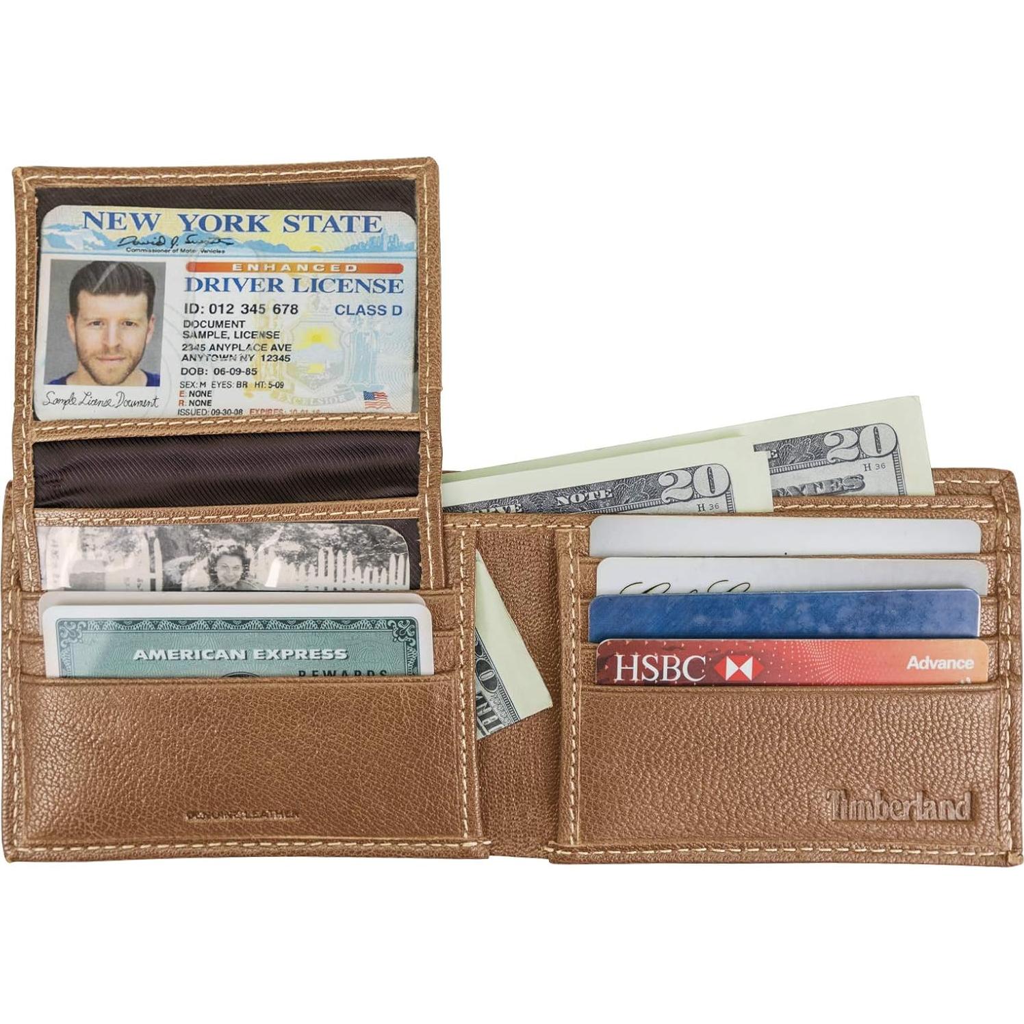 Cartera Trifold de Cuero Genuino Timberland para Hombre