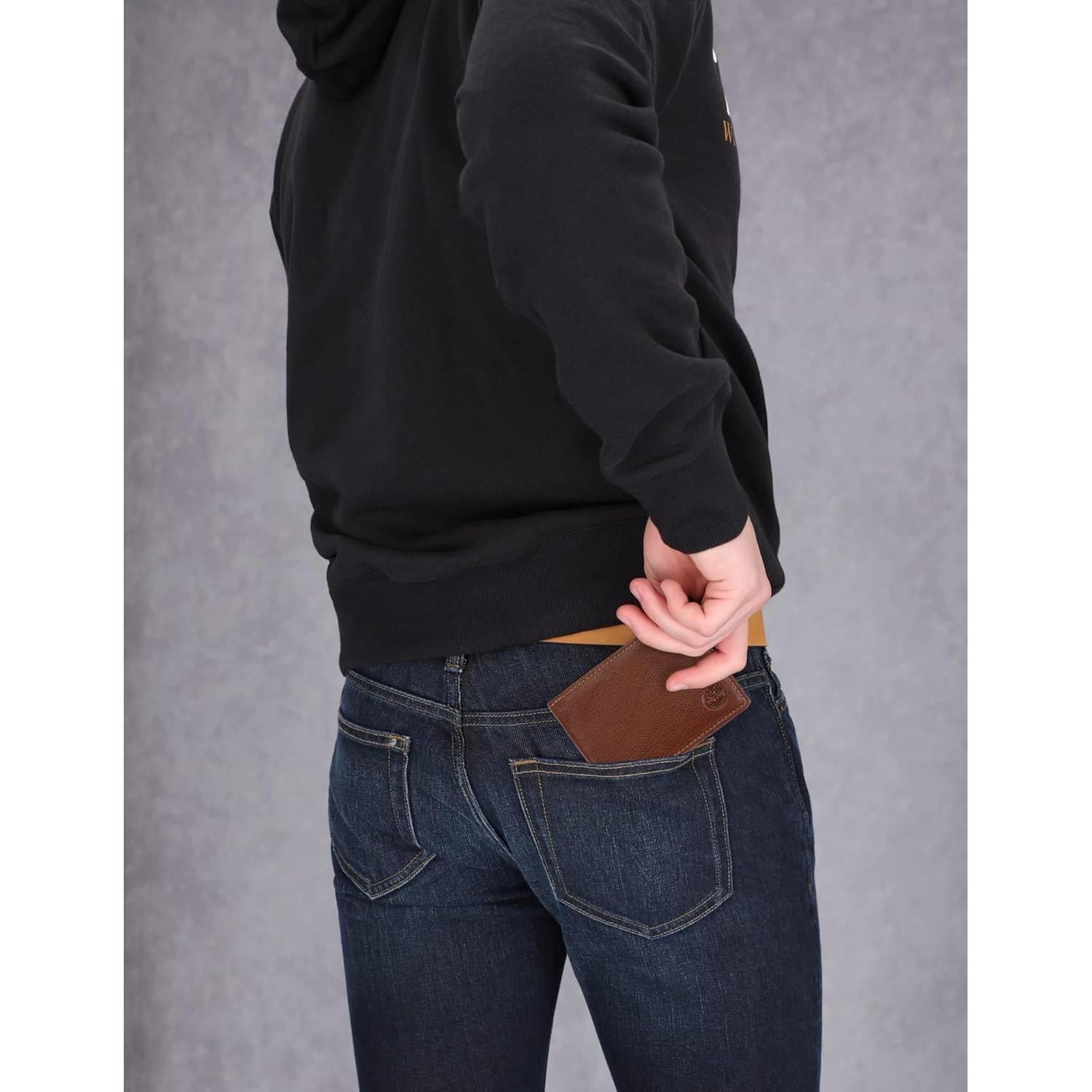 Cartera Trifold de Cuero Genuino Timberland para Hombre