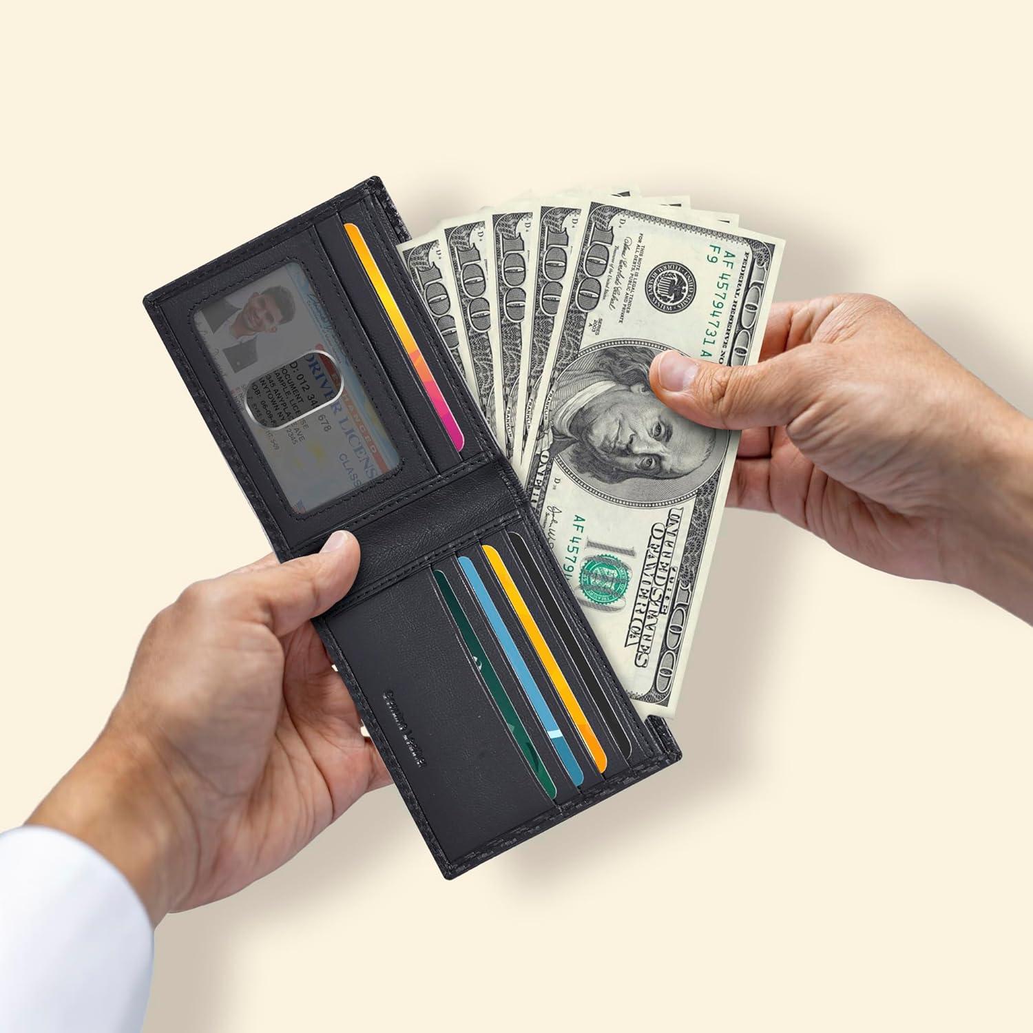 Billetera de Cuero Slim para Hombres con Bloqueo RFID - Compacta y Elegante