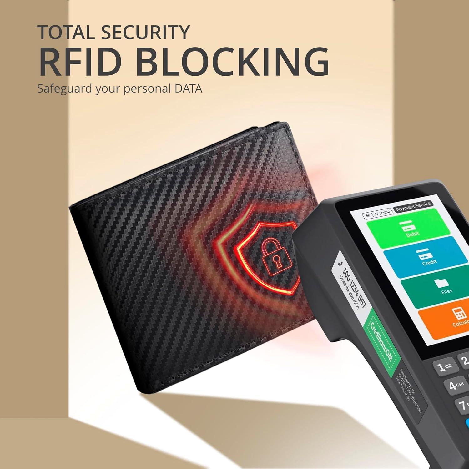 Billetera de Cuero Slim para Hombres con Bloqueo RFID - Compacta y Elegante