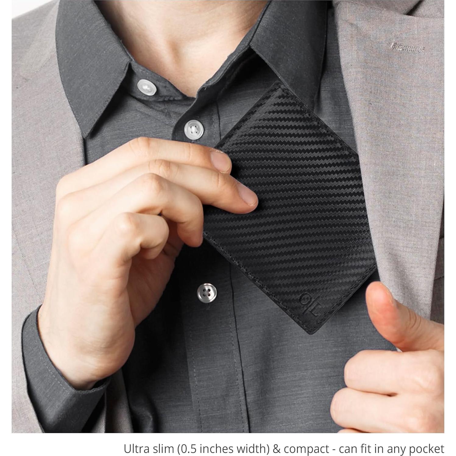 Billetera de Cuero Slim para Hombres con Bloqueo RFID - Compacta y Elegante