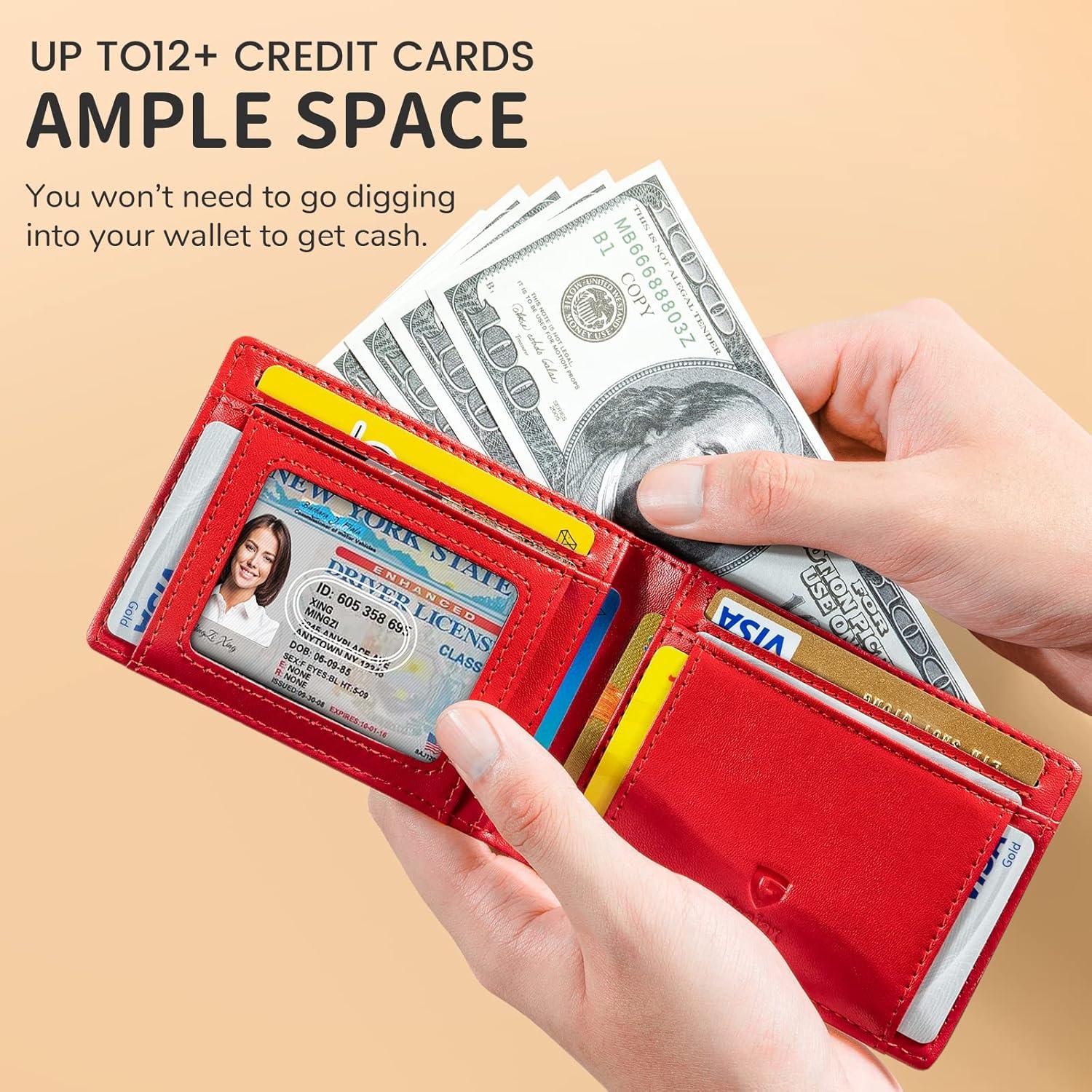 Cartera Slim GSOIAX para Hombre con Bloqueo RFID de Cuero