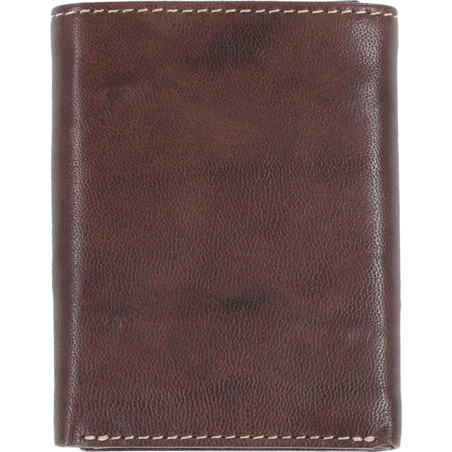 Cartera Trifold RFID Steve Madden Hombre Cuero Marrón